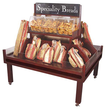 Bread & Bagel Compartment Display 48"L x 48"W x 54"H